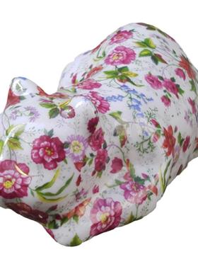 花`猫瓷兔首饰盒怀旧收藏