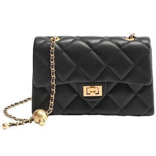 百丽包包女25秋新款小香风链条单间斜挎绗缝包方包菱格包JY130CX5