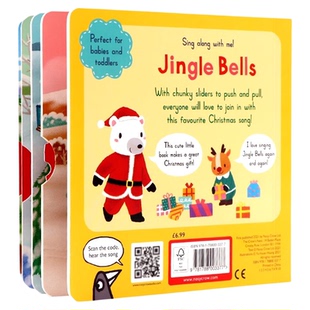 铃儿响叮当 圣诞节主题 sing along with me Jingle Bells 英文原版绘本 童谣纸板机关操作书 低幼儿英语启蒙图画玩具书 亲子互动