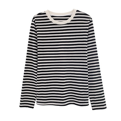 长袖慵懒风韩版条纹T恤女