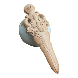 手工肥城老桃木睚眦剑原木无漆婴儿儿童枕下床头随身佩戴客厅挂件