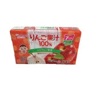 CU日本和光堂婴幼儿童宝宝饮料品苹果汁补铁果汁125ml*3瓶7月龄+