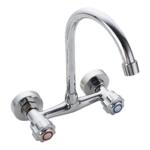 铜入墙式厨房水龙头冷热阳台拖把池洗衣池洗面盆双把双孔龙头