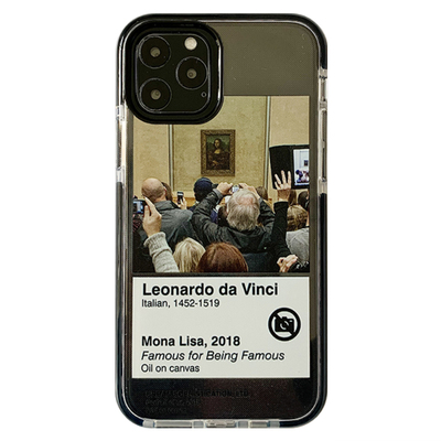 三筒的爸爸蒙娜丽莎加厚硅胶防摔iphone16pro手机壳透明欧美适用苹果15promax/14/13/12/11软壳