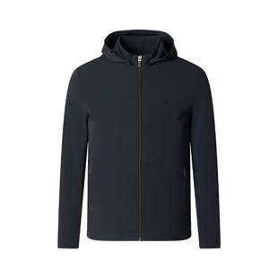 杉杉官方商务休闲夹克外套男2025春秋季新款茄克男士连帽通勤上衣