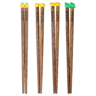 玉米鸡翅木儿童筷子练习筷家用卡通可爱小孩实木短快子无漆木质筷