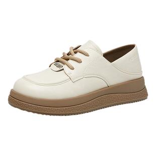 华耐2025秋季新款厚底乐福鞋女百搭jk通勤英伦风皮鞋复古两穿单鞋