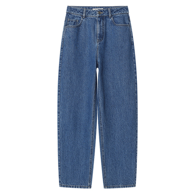 COVERINS蓝色直筒牛仔裤女九分锥形裤CC34220150