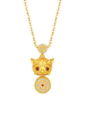 韦雪同款招财貔貅项链女