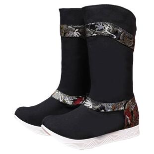 新款厚底古风古装长筒汉服靴内增高皂靴古代宋明武侠飞鱼服靴子