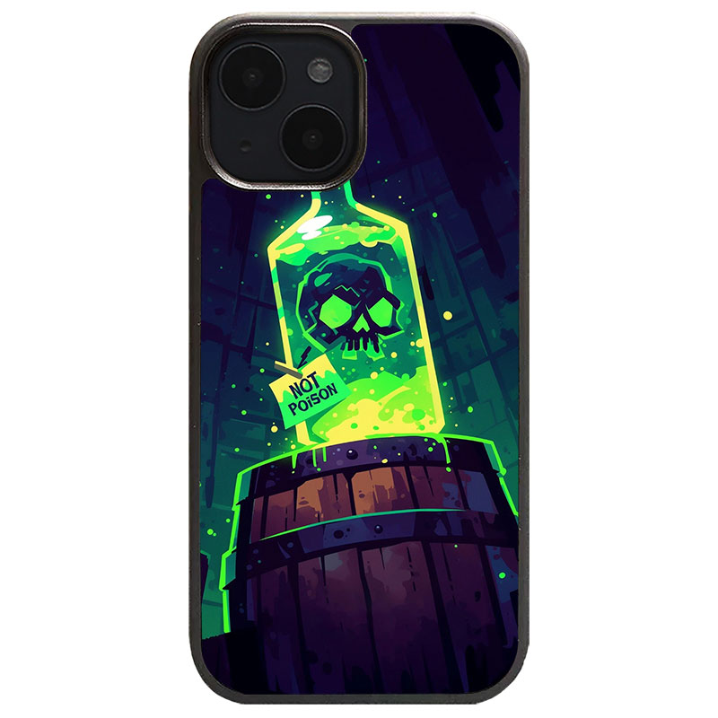 创意绿色骷髅手机壳适用iPhone16软边磨砂PC小众个性Air不撞壳插画15磁吸硬壳MagSafe苹果17ProMax防摔保护套