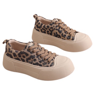 星期六厚底板鞋女鞋春季新款百搭休闲增高运动鞋子女士黑色帆布鞋