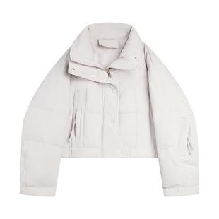 ELLE90白鸭绒工装风加绒加厚短款羽绒服女2025冬新款通勤保暖外套