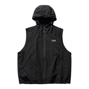 期望Studio日系连帽马甲背心男秋季户外工装休闲宽松无袖坎肩外套