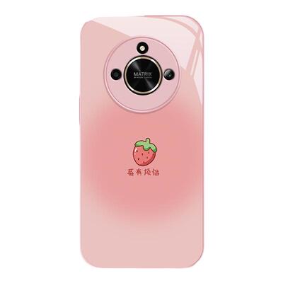 适用荣耀x50手机壳新款x40i夏日玻璃honor防摔x30可爱女网红x20se简约挂绳x10霉有烦恼9x高级感8x全包GT潮