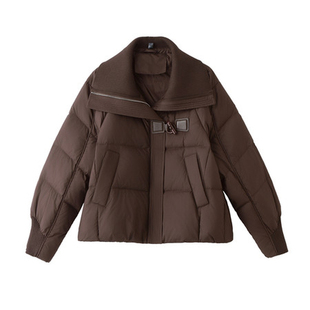 ERAL艾莱依针织拼接短款羽绒服女白鸭绒2026冬新款时尚保暖外套冬