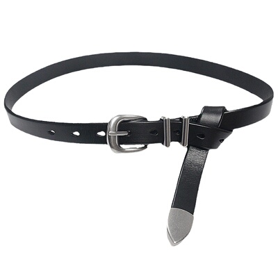 Darkblue男女做旧真皮冷淡风皮带