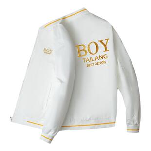 春秋季刺绣BOY夹克男新款时尚休闲棒球领外套潮男靓仔绣花上衣