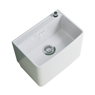 家用陶瓷拖把池阳台洗地拖布池卫生间大号墩布池落地式户外水槽盆