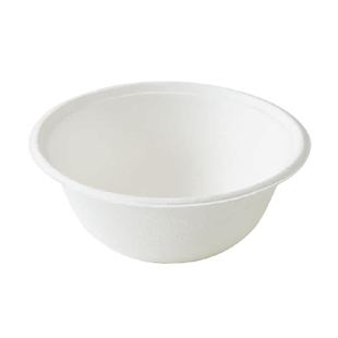 特美居一次性碗餐盘加厚可降解甘蔗纸浆圆形白色纸碗微波冰箱烧烤