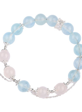 普陀山海蓝宝月光石手链