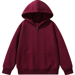 500g克重磅帽衫春秋加绒加厚卫衣开衫外套男女春秋季上衣情侣装