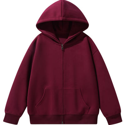 500g克重磅帽衫春秋加绒加厚卫衣开衫外套男女春秋季上衣情侣装