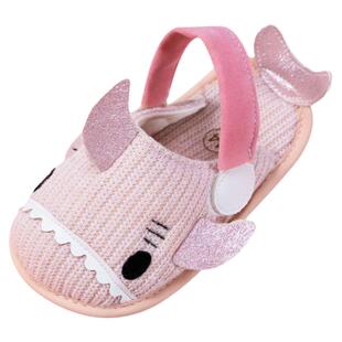 鲨鱼儿童拖鞋春秋男孩卡通可爱防滑女童布拖鞋小童婴儿宝宝室内鞋