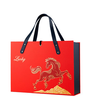 左和右新款生肖马红酒礼盒两只装葡萄酒包装礼品盒空盒喜庆定制