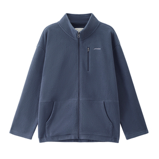 佐丹奴休闲外套女装秋冬新款摇粒绒刺绣宽松立领拉链夹克05375867