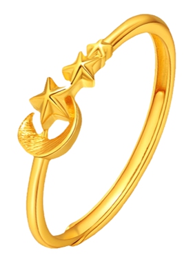 老庙梦幻星月活口戒指