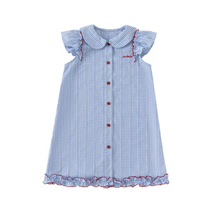 女童连衣裙儿童裙子女孩格子裙大童超好看夏装高级感童装漂亮衣服