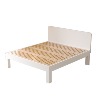 筑尚之家奶油风橡木齐边实木床