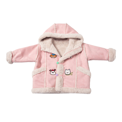 女童加绒外套秋冬装冬季加厚棉衣