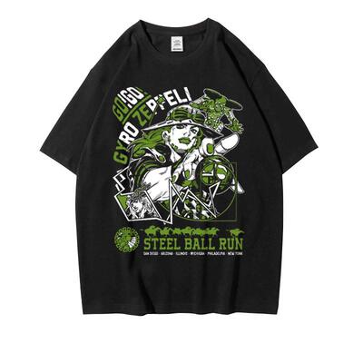 飙马野郎jojo的奇妙冒险短袖T恤男生夏季二次元动漫衣服宽松纯棉