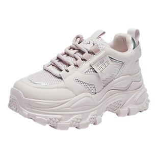 星期六老爹鞋女春季新款厚底网鞋增高女鞋女士休闲运动鞋爆款