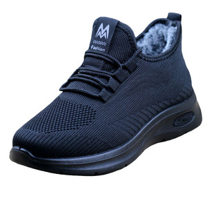 老北京棉鞋女黑工作鞋冬加绒妈妈鞋休闲运动加棉加厚大棉保暖棉靴