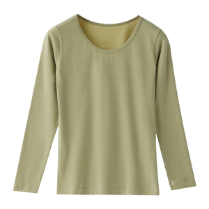 芬腾秋衣女纯棉薄款打底秋冬季保暖内衣女士紧身大码单件上衣抗菌