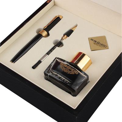 英雄钢笔书写高档文具木质盒装