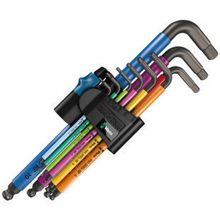 Wera维拉曲面内六角扳手套装德国950L型彩虹六角匙6棱形进口工具