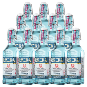 方庄北京二锅头出口方瓶 清香型白酒整箱 42度450ml*12瓶 天青蓝