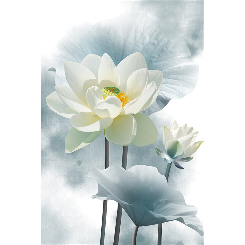 水墨优质水晶绒荷花地毯客厅练功地毯