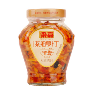梁嘉茶油萝卜丁268g湖南特产剁辣椒酱下饭菜咸菜榨菜香辣脆罗卜干