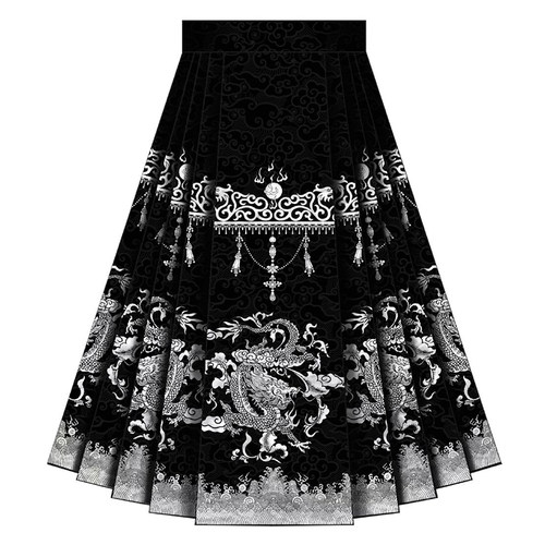 新中式麒麟送福马面裙男款汉服国风织金妆花高级感成人士裙裤春夏