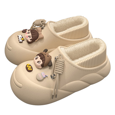 十一步外穿棉拖鞋女防水冬季保暖