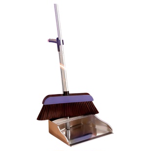 不锈钢加厚家用簸箕垃圾铲扫把两件套簸箕家用畚撮箕畚斗扫帚套装