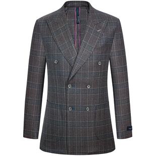 TOMBOLINI东博利尼威尔士亲王格羊毛西装男 蓝紫色新款西服外套