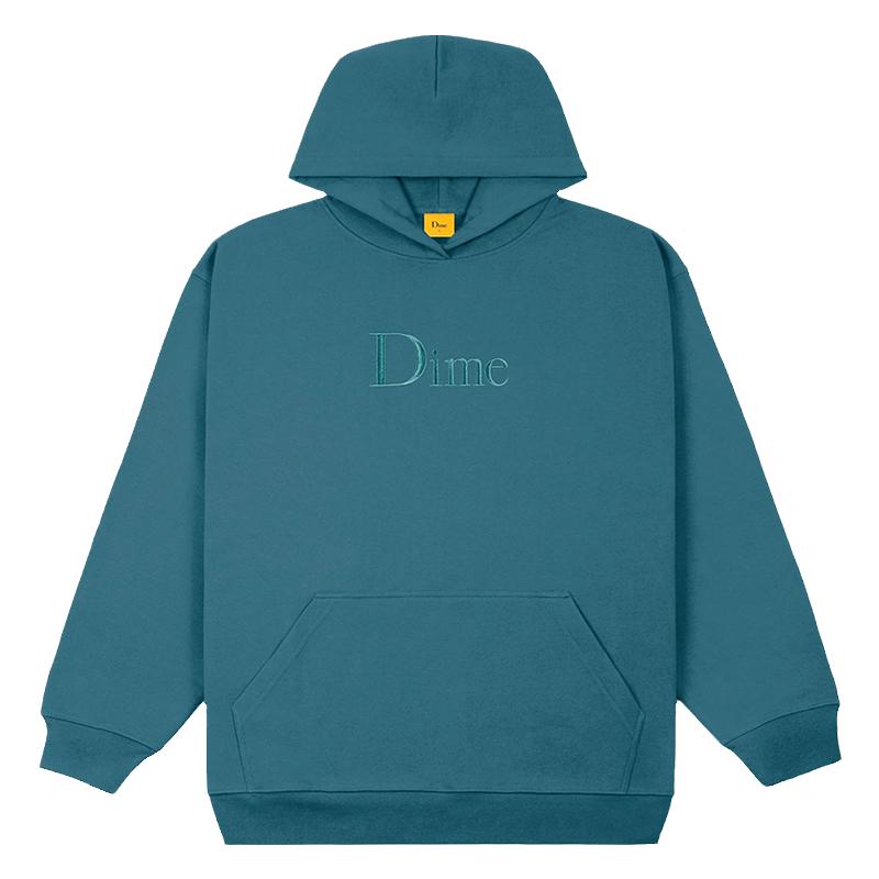 dime刺绣logo加绒连帽卫衣