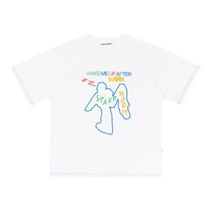 STAFFROOM“睡到下班”新款休闲风圆领优质精品短袖彩色印花T恤女