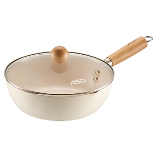 爱仕达钛陶瓷小炒锅不粘锅家用一人食无涂层炒菜锅煮泡面锅电磁炉